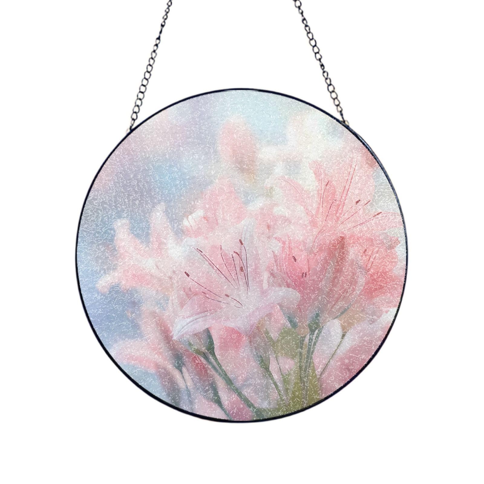 Phayah Bunch Of Flowers Print Stained Glass Window Hanging Sun Catchers Decoration Mother'S Day Birthday Gifts For Home Garden Porch 4in（10cm）