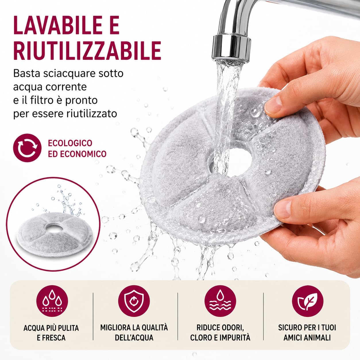 Fontana per Gatti e Cani 2,5 L con Filtro a Carbone Attivo Verde | Indicatore Livello Acqua, Funzionamento Silenzioso, 3 Filtri di Ricambio, Luce Indicatore, Dispenser Automatico