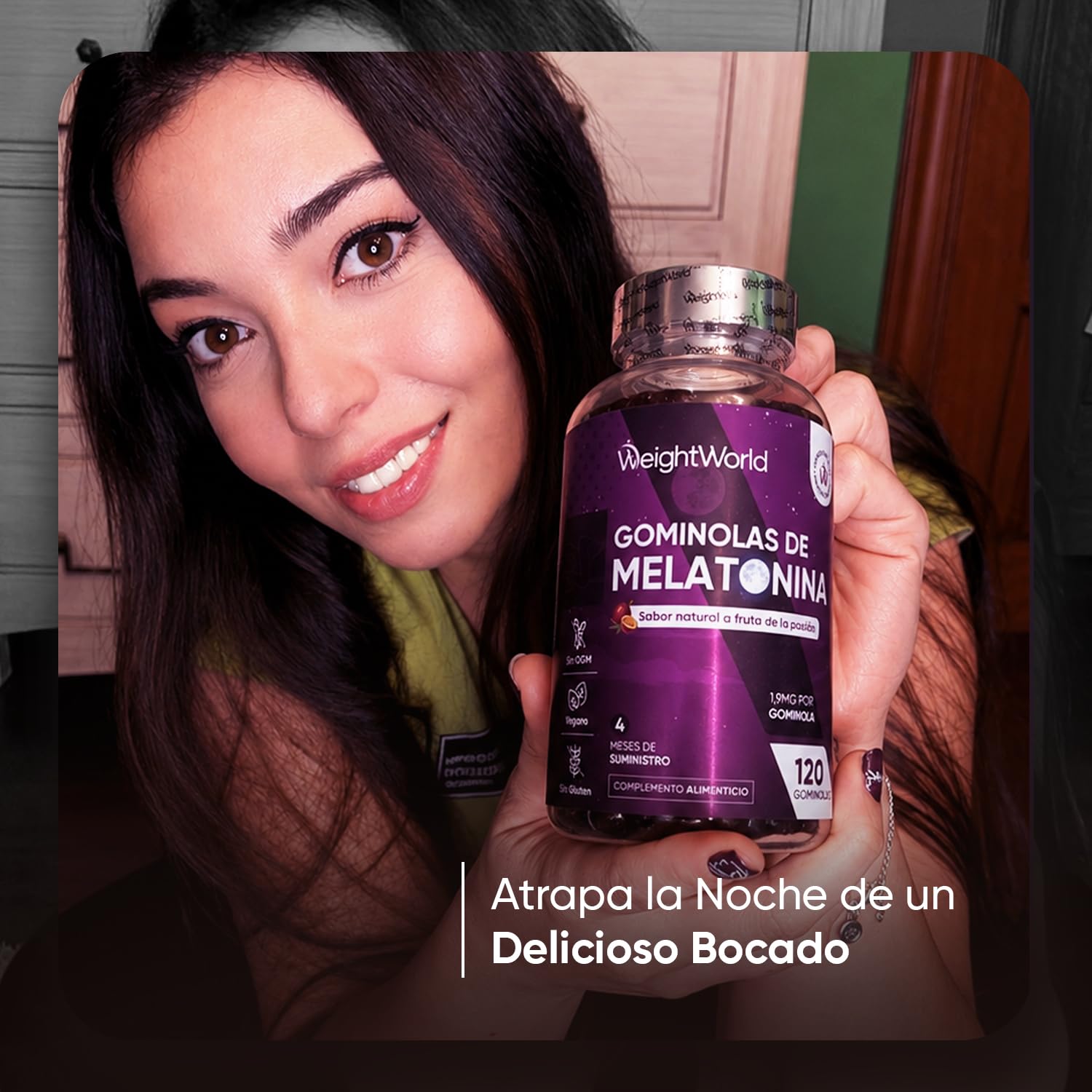 Melatonina Gominolas 120 Unidades Con Vitamina B6 y Sabor Natural a Fruta de la Pasión - Gummies para 4 Meses, Melatonina Contribuye a Reducir el Tiempo para Conciliar el Sueño, Veganas y Sin Gluten