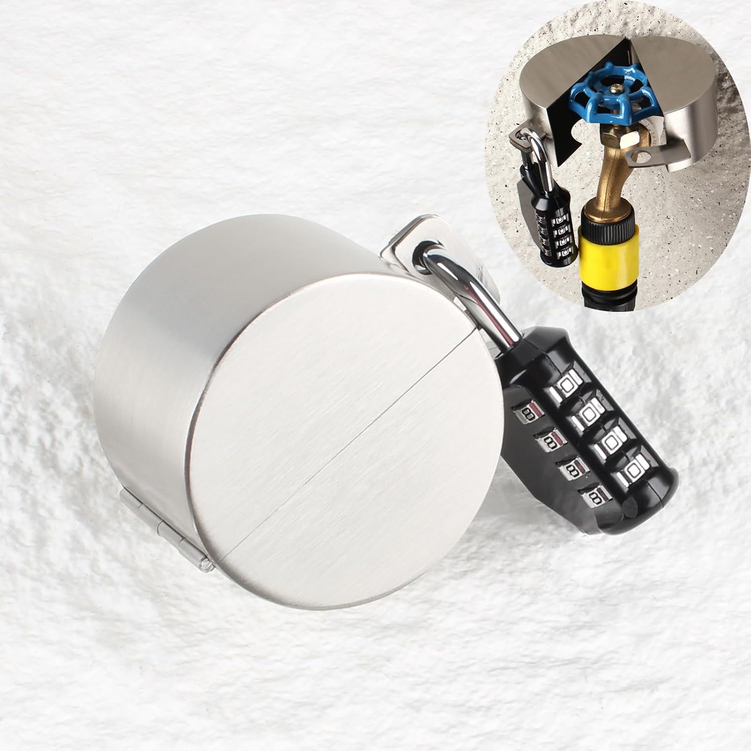 Gate Valve Locking Device (Password Lock) Metal Stainless Steel, no Installation Required, Can Prevent Water Theft and Unauthorized Use - External Hose Lock Faucet