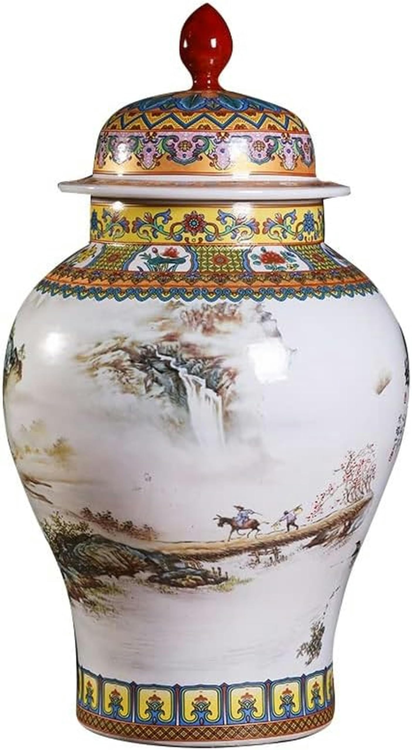 Vase à gingembre chinois en porcelaine avec couvercle : le cadeau d'anniversaire idéal et rare