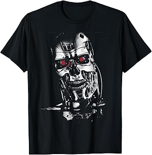 The Terminator T-800 Head Red-Eyed Machine Sci-Fi Gamer T-Shirt