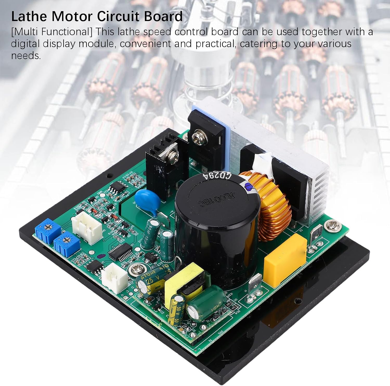 Mini Lathe Motor Circuit Board Adjustable Output Overload Guard Multi Functional Mini Lathe Control Board with DC0-180V Output for 450-1100W Motor