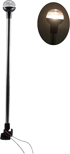 Pactrade Marine RV ajustable plegable todo redondo poste luz H navegación luz SS (sin LED)