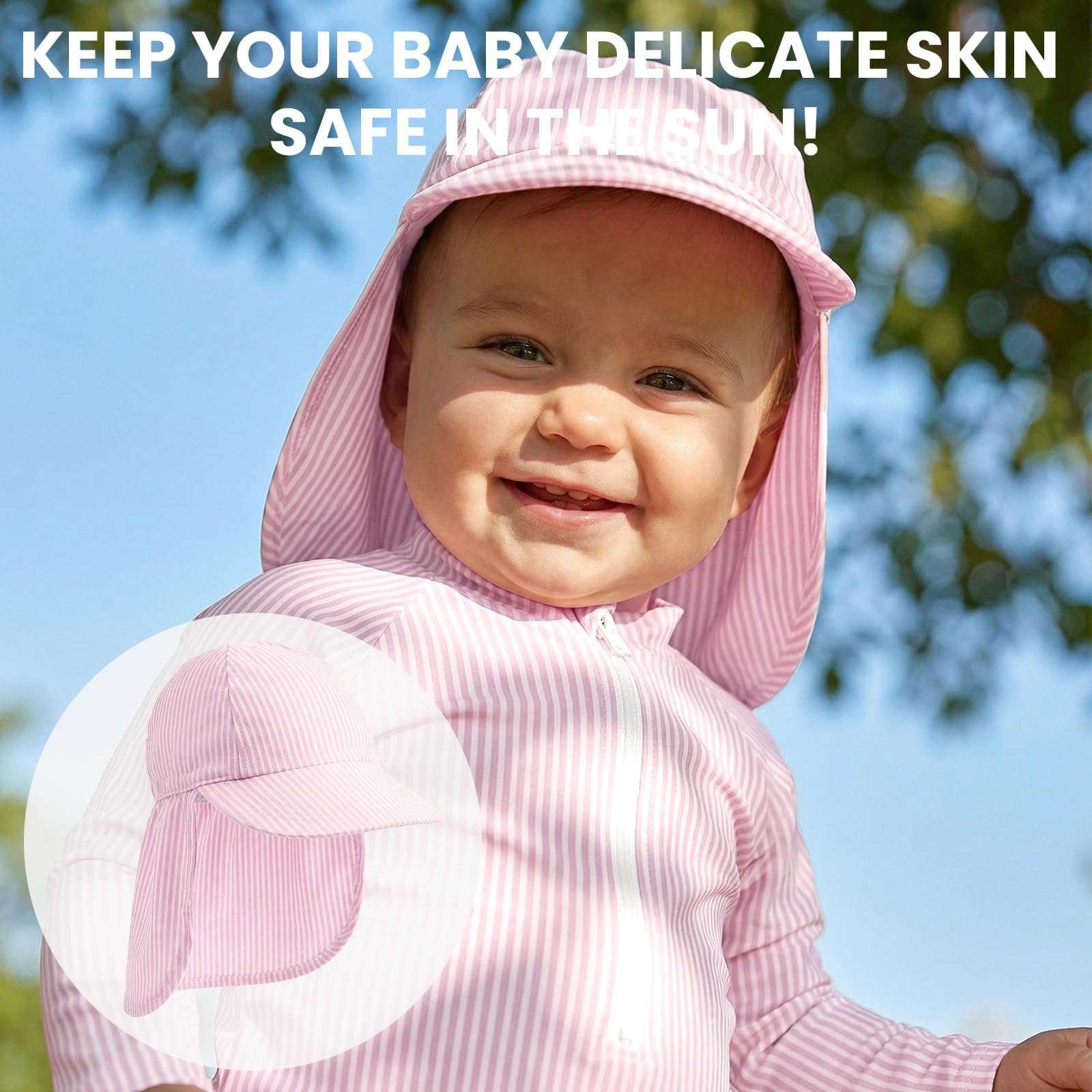 JiAmy Maillot de bain une pièce pour garçons et filles - Protection UV - Avec chapeau de soleil