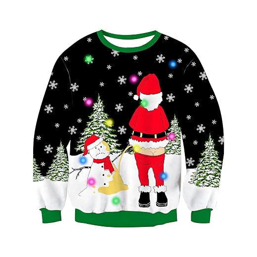 Funny Ugly Christmas Sweatshirt for Men Women, Holiday Pullover Sweater, Unisex Xmas Party Tops