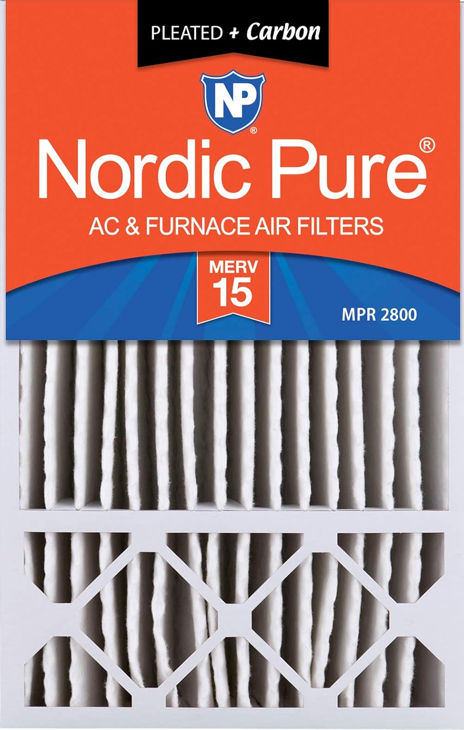Nordic Pure 16x25x5 MERV 15 Plus Carbon Honeywell AC Furnace Air Filter 1 Pack Nordic Pure 16x25x5 MERV 15 Plus Carbon Honeywell AC Furnace Air Filter 1 Pack