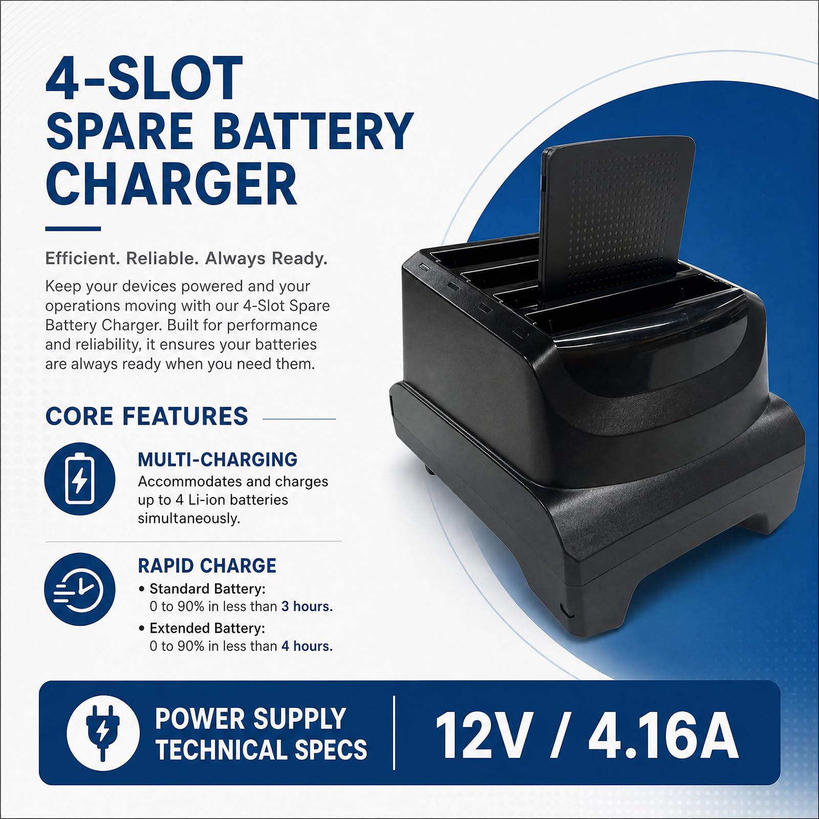 Amazon.com: 4-Slot Battery Charger for Zebra TC22 TC27, Multi-Bay