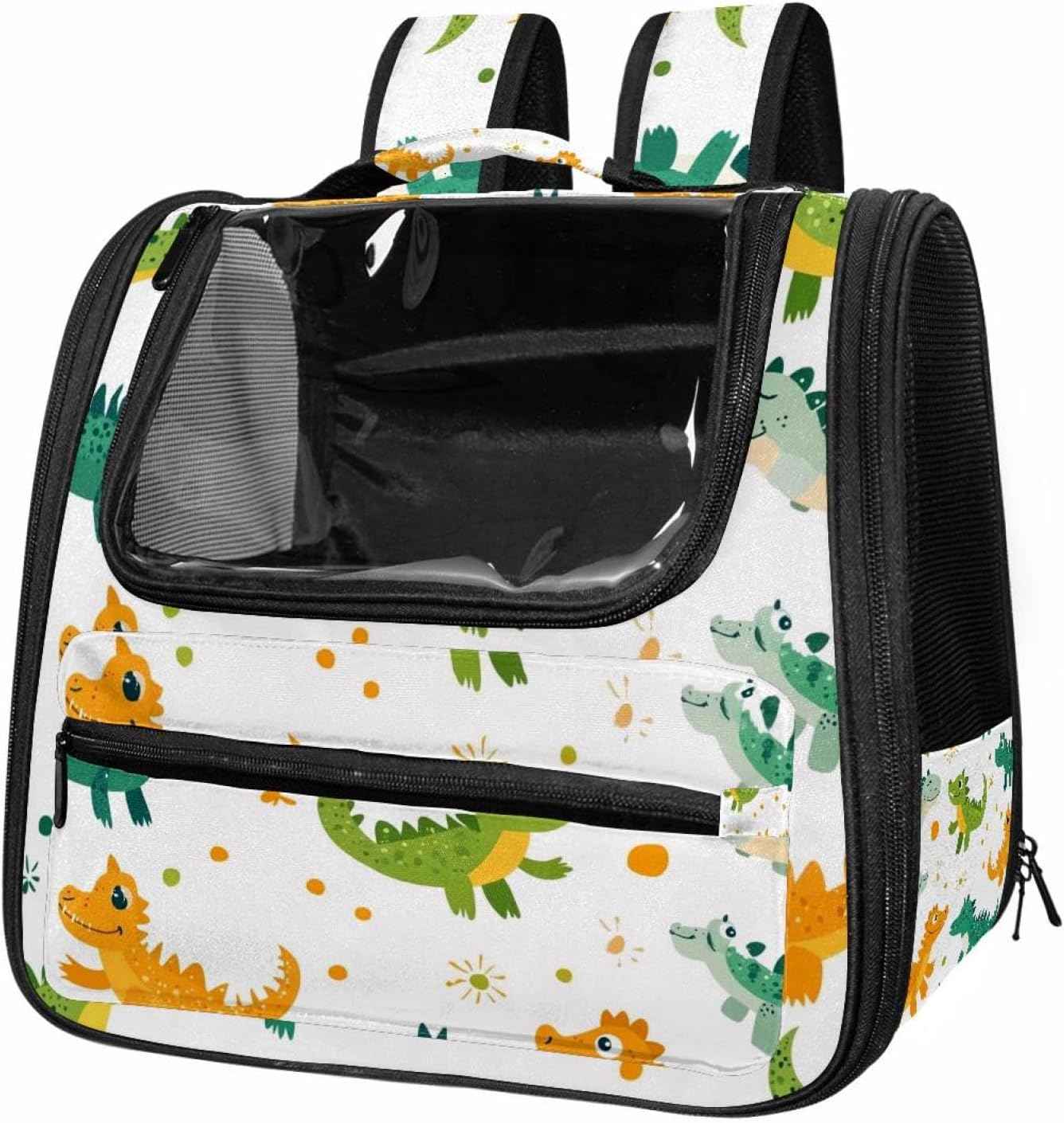 Portable Travel pet Backpack Carrier Hamster Bag Small Dog cat Carrier Breathable Hang Bag, Cute Crocodiles (1)