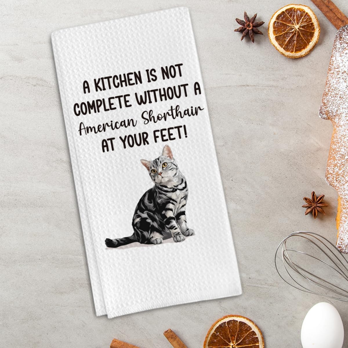 American Shorthair Cat Gifts Kitchen Towels for Cat Lover, Cats Gifts Decorative Towels for Bar Kitchen Bathroom - Image 3