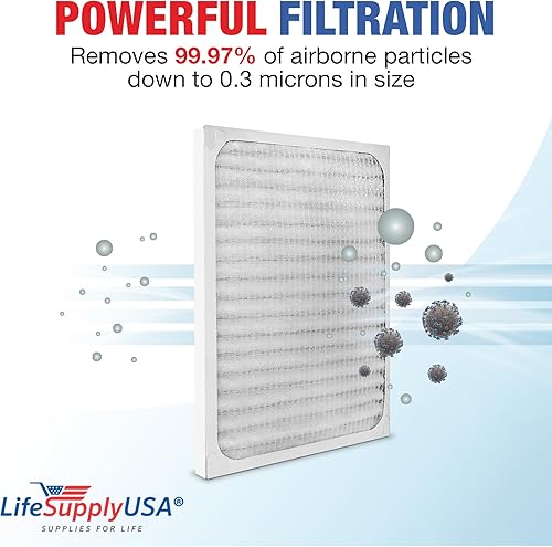 Miniatura 3 de LifeSupplyUSA Filtro HEPA de repuesto para purificador de aire Hunter 30930 HEPATech System modelos 30020, 30393, 30200, 30201, 30205, 30250, 30253,