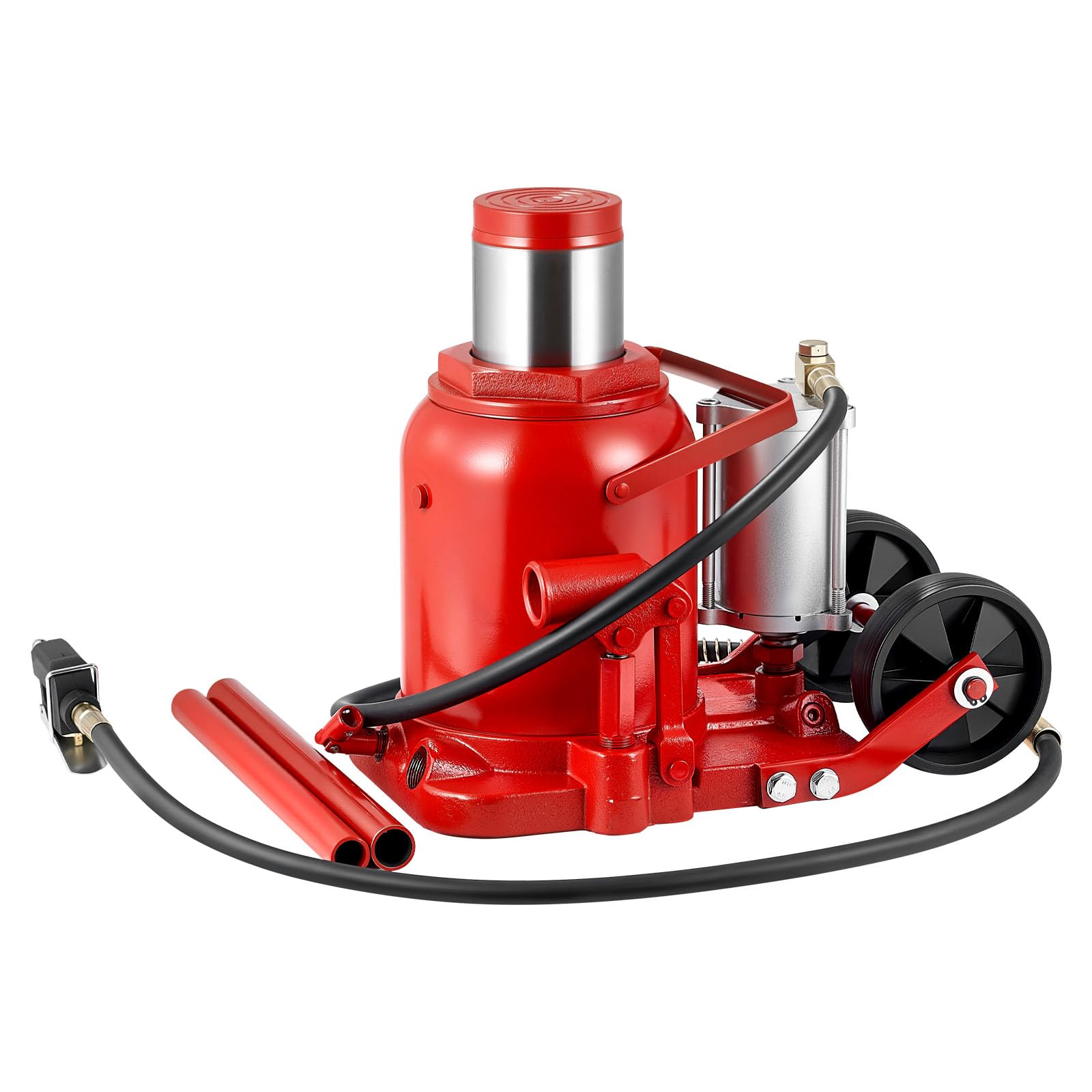 VEVOR Martinetto Idraulico a Bottiglia per Auto Carico di 50 t, Cric a Bottiglia Saldato per Impieghi Gravosi Pneumatico o Manuale con Pompa per SUV, Camion, Camper, Riparazione Auto, Rosso