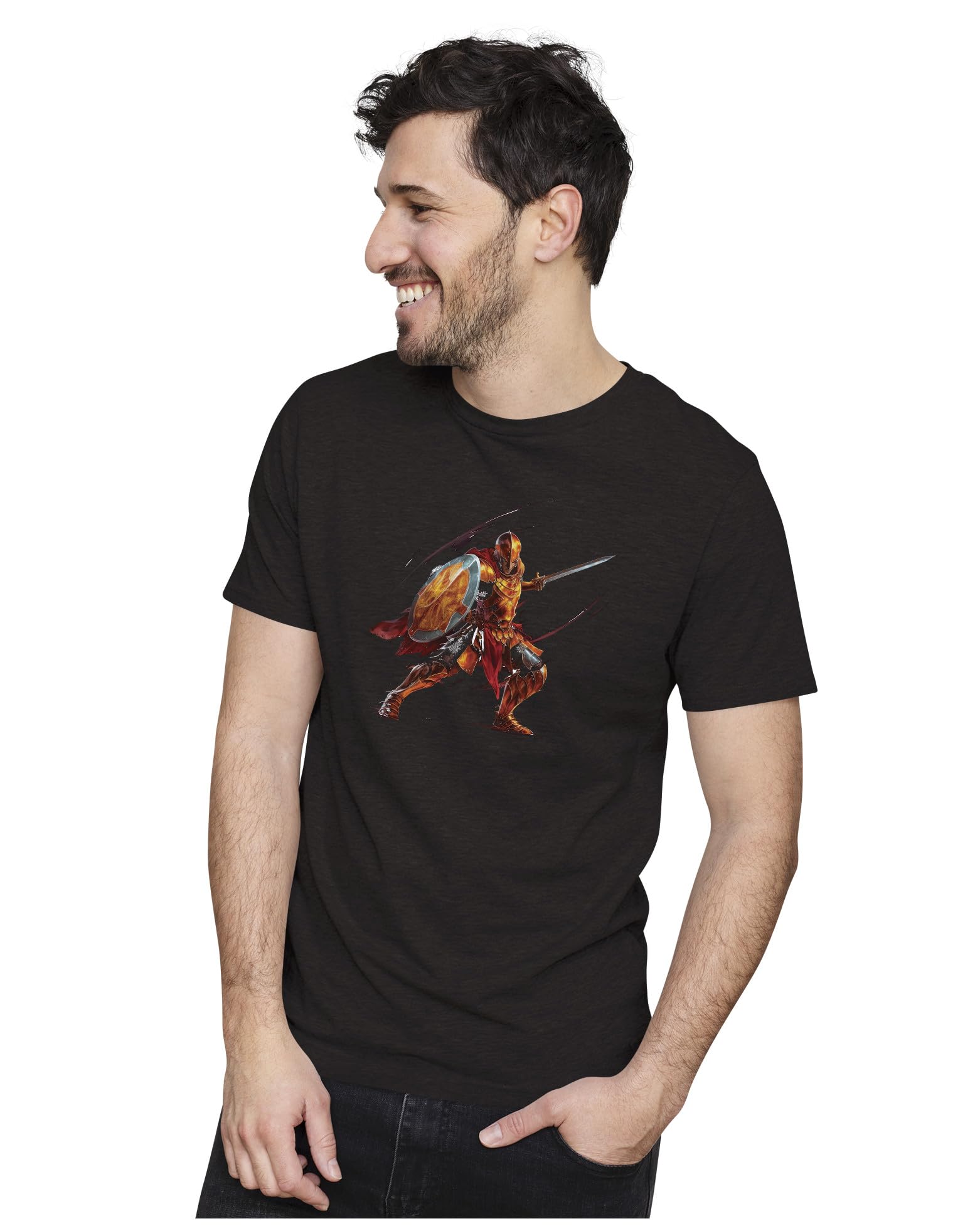 Heybroh Men's & Women's Regular Fit T-Shirt Fiery Elf Warrior 100% Cotton Unisex T-Shirt