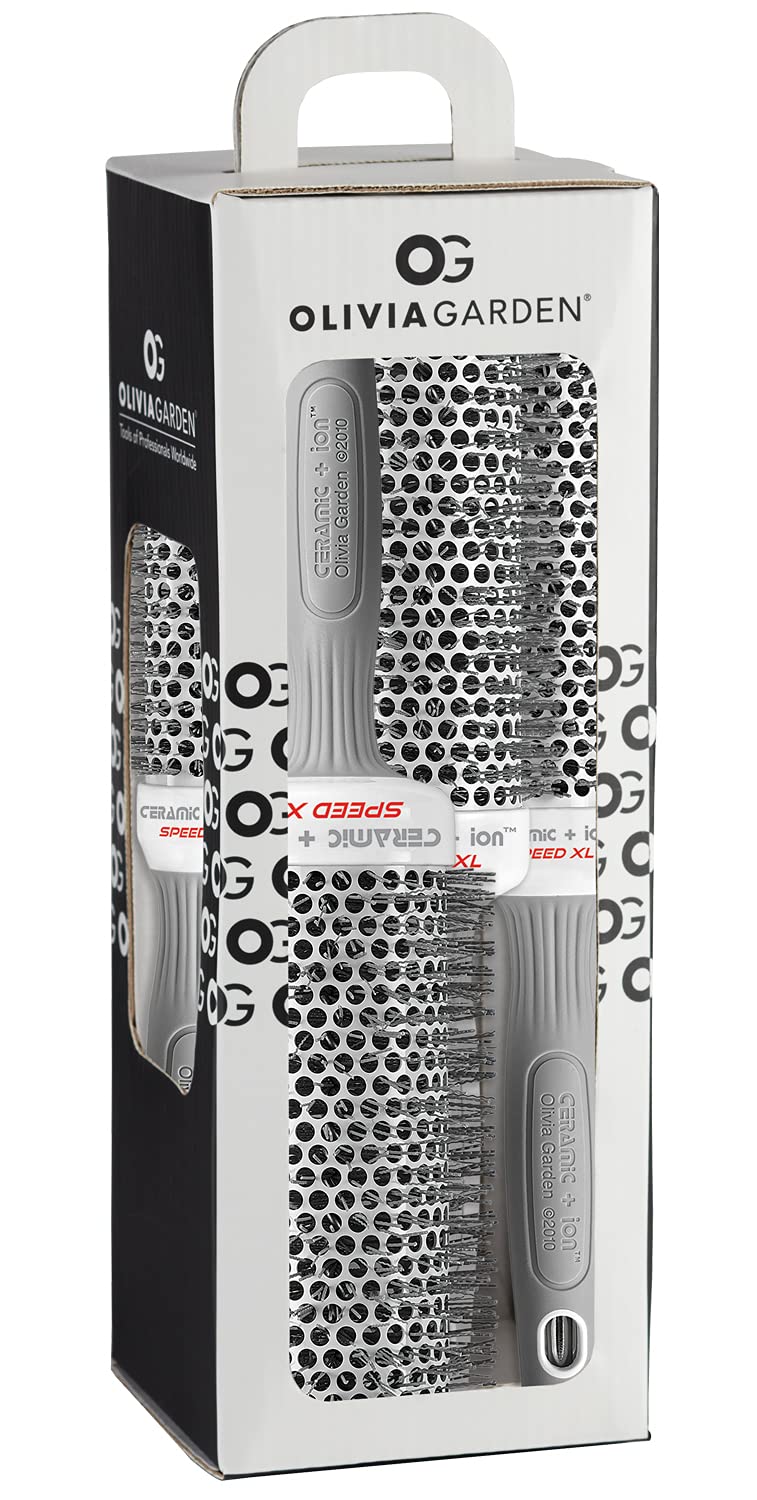 Olivia Garden Ceramic + Ion Speed XL Extra Long Barrel Hair Brushes, 4 Count