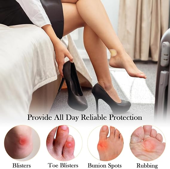 22 Pieces Blister Plasters for Feet - YueXing Invisible Hydrocolloid Gel Blister Bandages - Blister Cushions for Heel, Toe & Foot, Water Resistant Bandages(Variety Pack)
