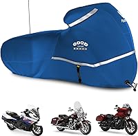 Vista 8 de Rosefray Funda para motocicleta 600D resistente para todas las estaciones, universal, impermeable, protección solar al aire libre, duradera, Negro