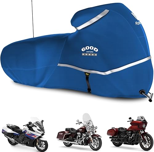 Miniatura 8 de Rosefray Funda para motocicleta con caja lateral, resistente al agua 600D para modelos Touring Harley Davidson Road King, Road Glide, Street Glide,