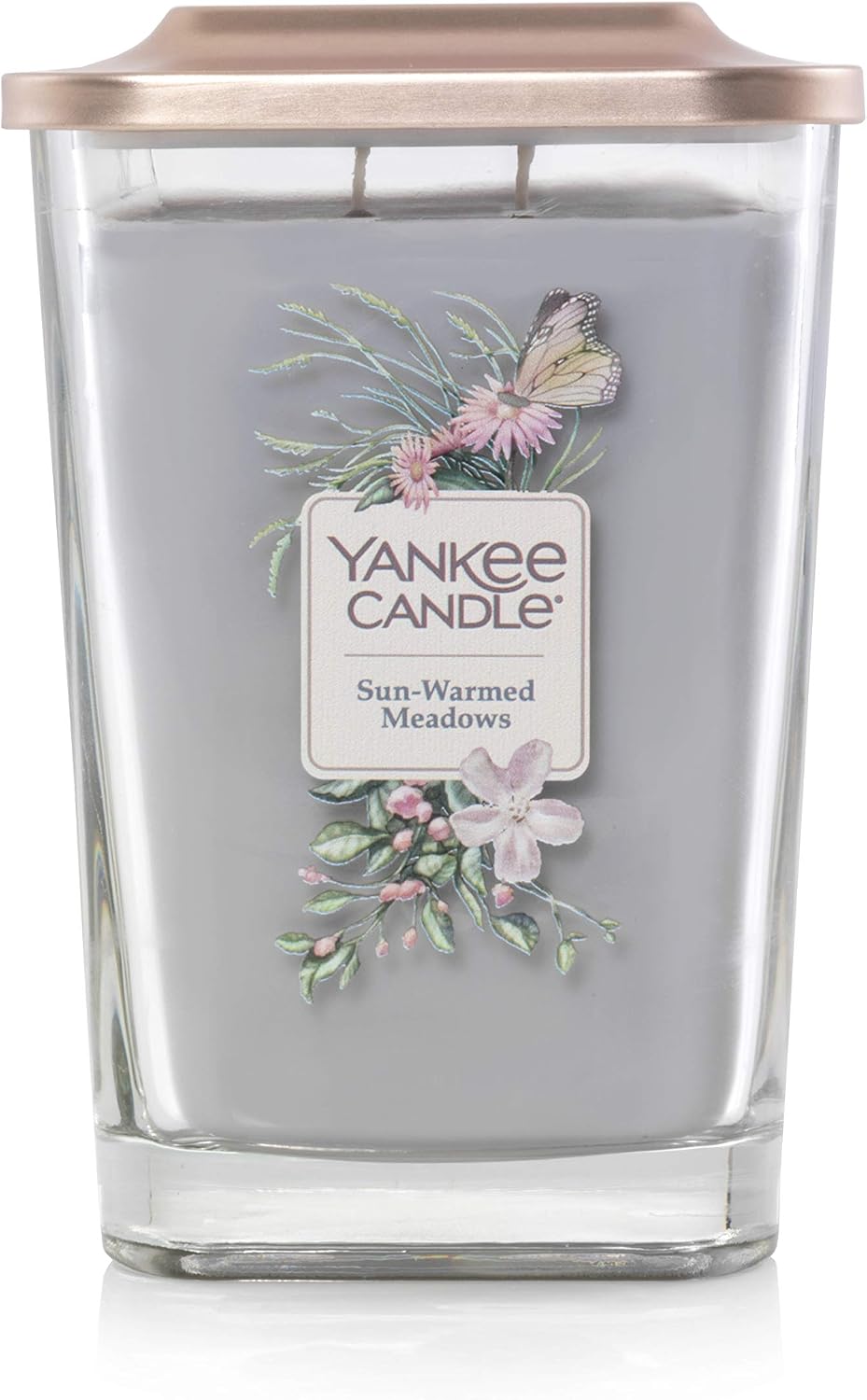 Yankee Candle Elevation Collection with Platform Lid Sunwarmed Meadow Scented Candle, Large 2-Wick, 80 Hour Burn Time