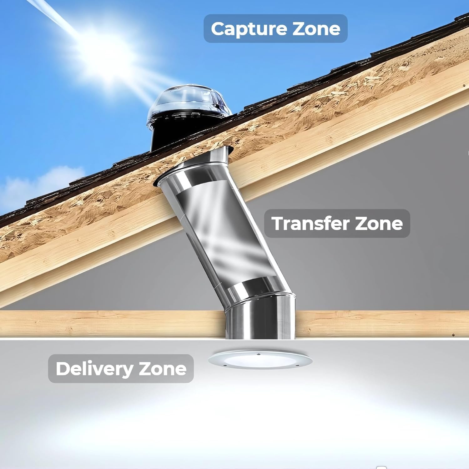 Solatube® 160 DS 10-inch Tubular Skylight Extension Kit – Complete 40-inch Reach for High Ceilings – Natural Daylight for Bathrooms & Hallways – Includes 2 x 20" Extension Tubes