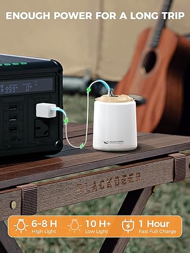 Miniatura 4 de Smiling Shark Linterna LED para campamento, mini lámpara de campamento, luz cálida, recargable y portátil, regulable, impermeable, lámpara de tienda