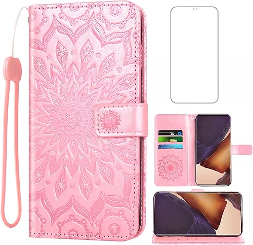 Funda para teléfono Samsung Galaxy Note 20 Ultra Glaxay Note20 Plus 5G con protector de pantalla de vidrio templado, funda delgada de cuero con