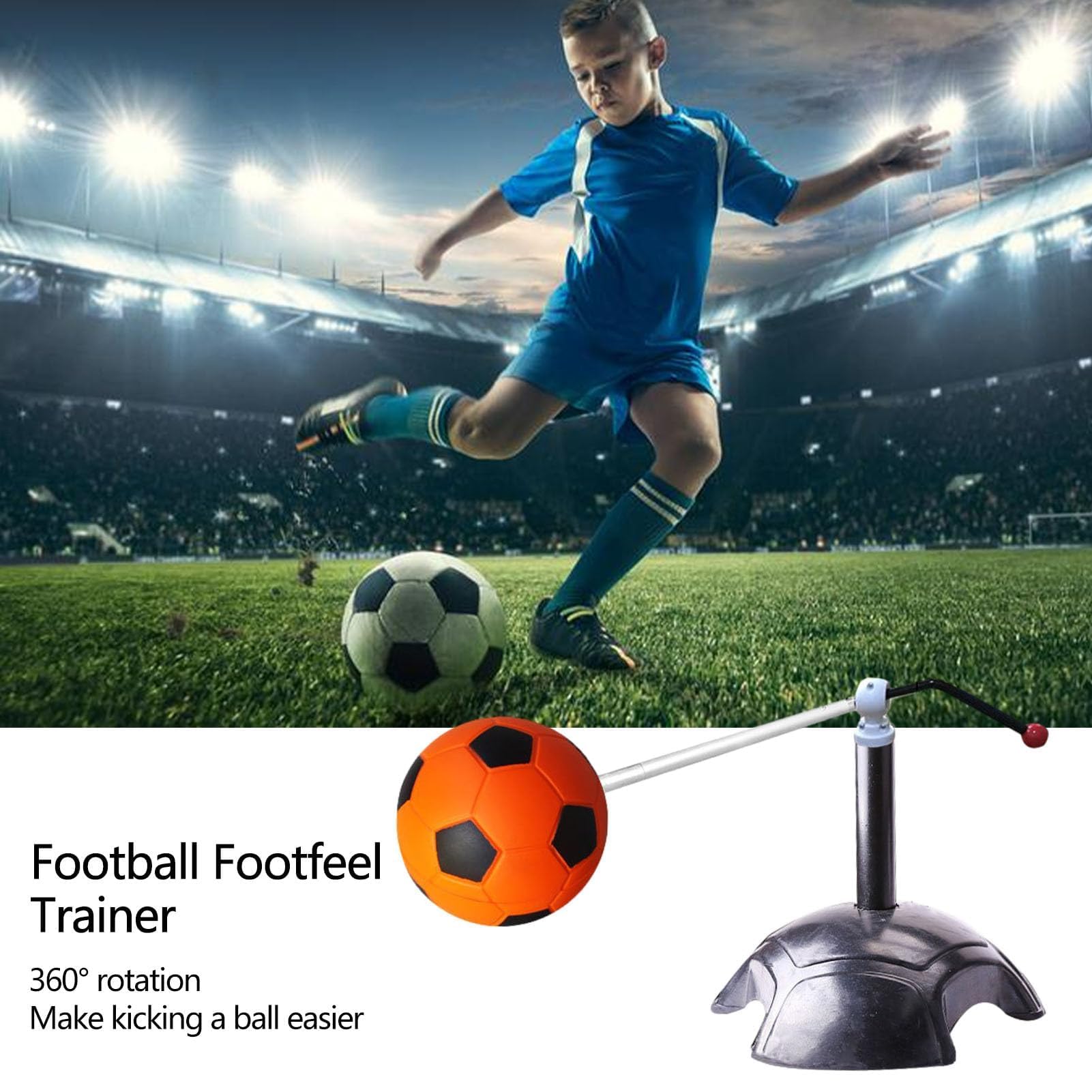 Trainer Touch Calcio, Ausilio Allenamento Football con Rotazione 360° | Meccanismo a Molla, Base in Gomma, Allenamento Calci Multi-Angolo per Passaggi, Controllo e Agilità