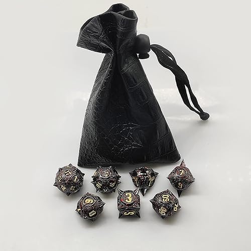 Miniatura 5 de DND Juego de dados de metal Calabozos y Dragones bolsa de regalo de DD RPG juego de dados poliédricos grandes juegos de mesa MTG teñido en sangre