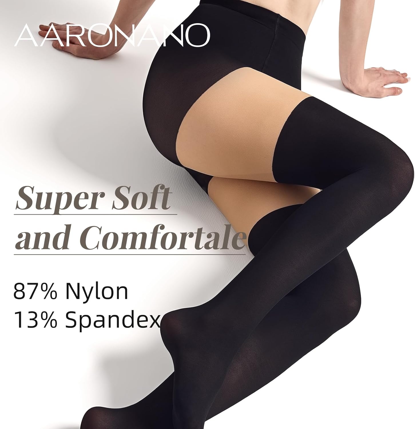 Faux Thigh High Stockings for Women Opaque Tights Mock Over the Knee Goth Tights Fake Sheer Pantyhose - Image 3