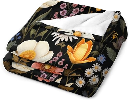 Miniatura 10 de MaSiledy Manta de vellón de felpa blanca y dorada, manta de Navidad, manta de franela de Navidad de 50 x 60 pulgadas, decoración del hogar para