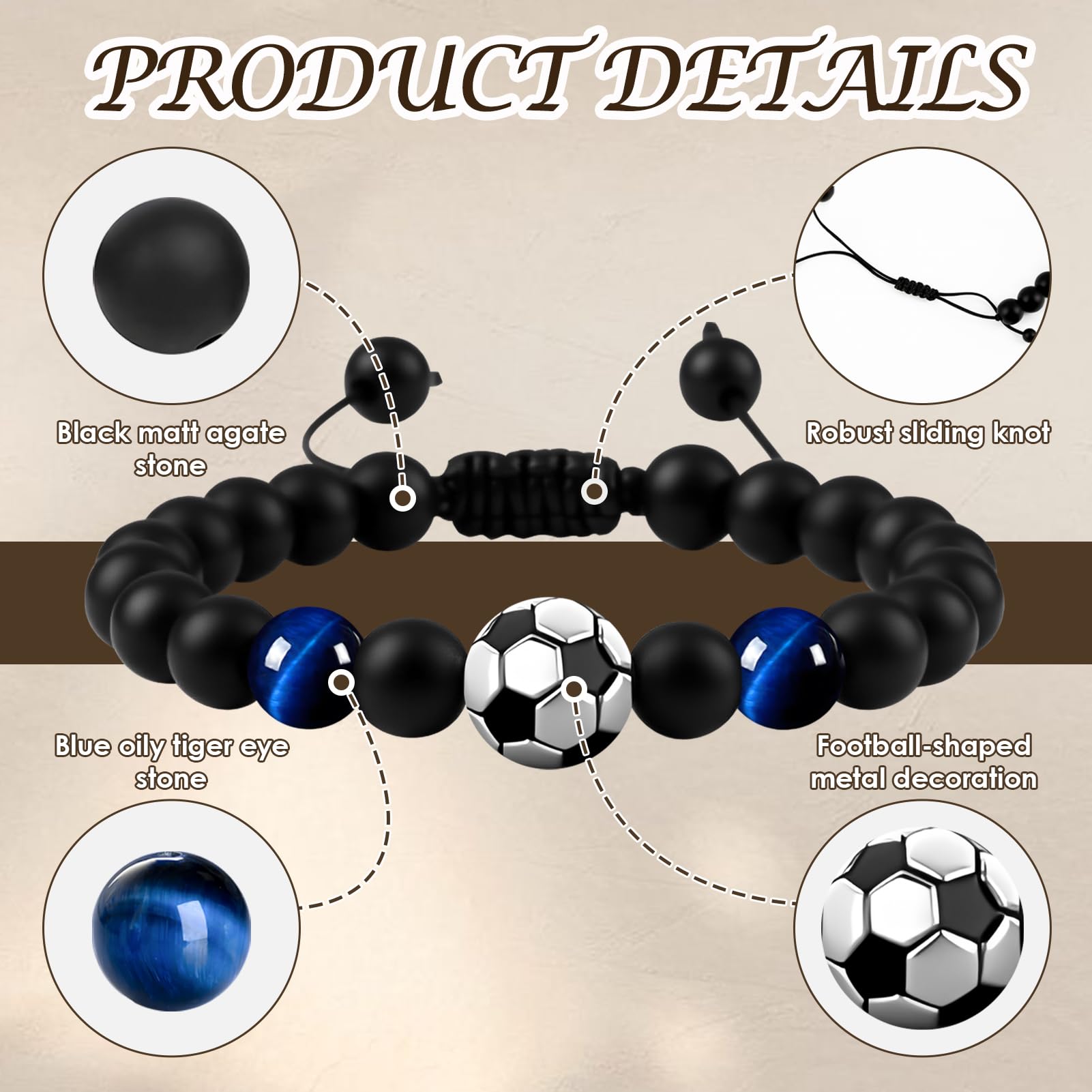 Pulseras de fútbol para Adolescentes y Hombres, Regalo para niños