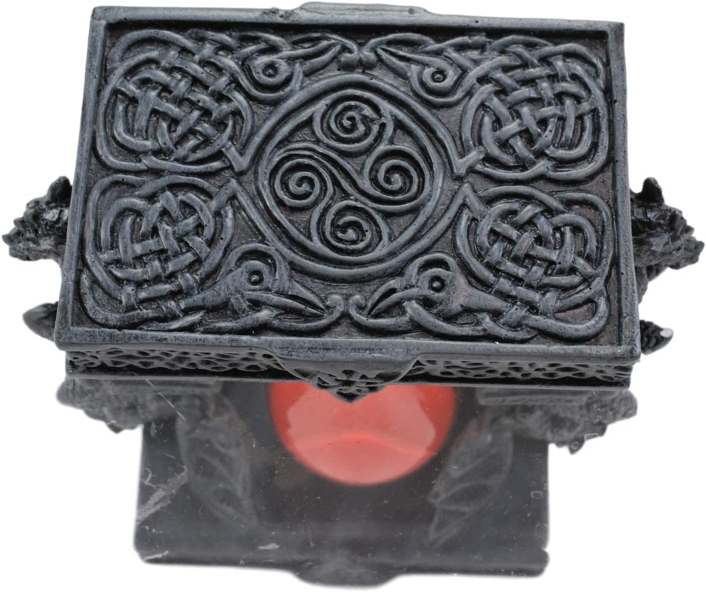 Ebros Gift Invertible Four Sentry Guardian Dragons On Gothic Tower Pedestal Pillars Sand Timer Figurine with Celtic Trinity Knotwork Dragon Hourglass Sandtimer Decorative Accent Fantasy Statue