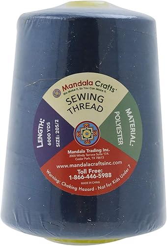Vista 153 de Mandala Crafts - Hilo de coser multiusos de poliéster para máquina de coser de sarga, sobrehilado, acolchado Beige