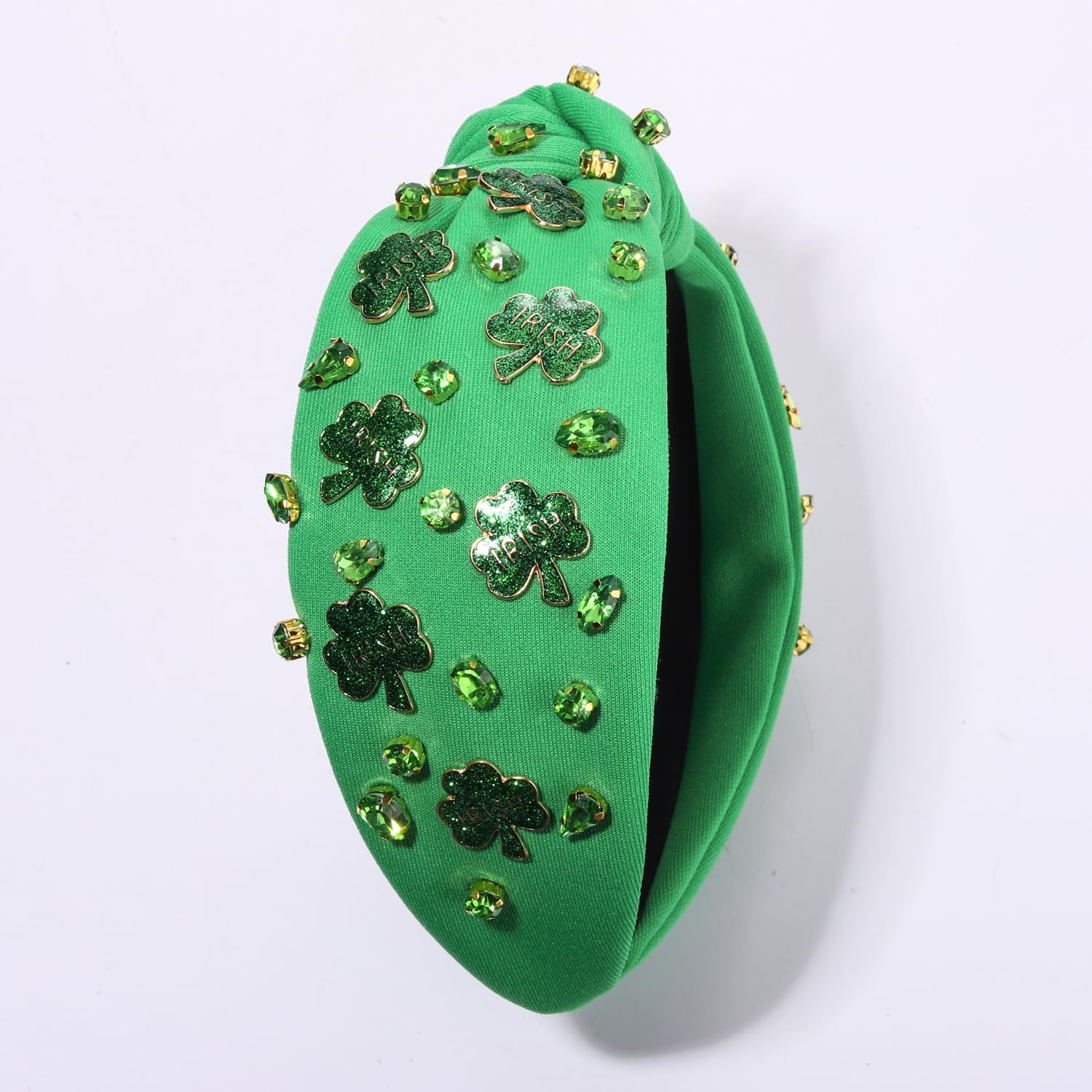 St. Patrick's Day Hair Accessories, Green Shamrock Headband with Crystal Embellishment, Women Headband for Irish Holiday Gifts, Party Decorations, Festive Outfits (Shamrock F) - Image 8