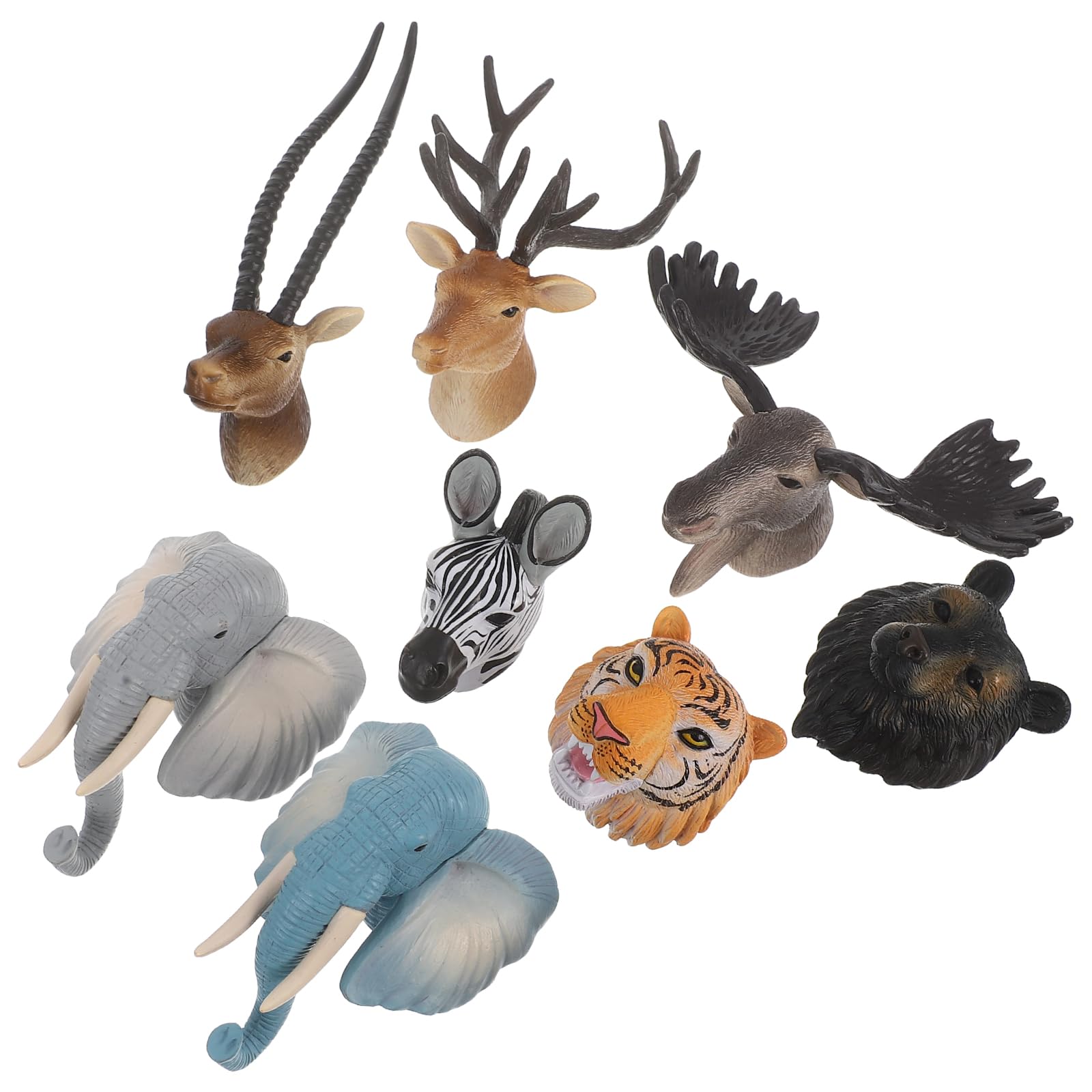 Cabezas de animales de PVC 3D adornos de pared para salon y pizarras de colegio