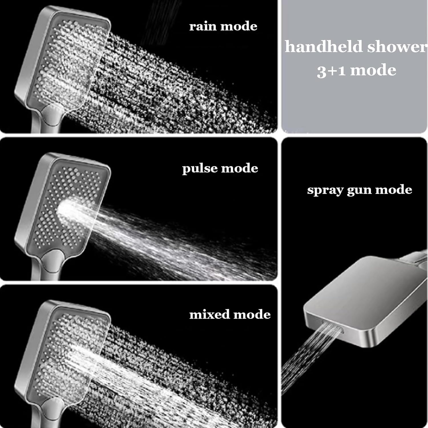 Shower System with Digital Display, Shower Faucet Set, Triple Function Bathroom Shower Fixtures, Brass Bathtub Faucet with Rain Shower Head And 4-Modes Hand Shower (White)