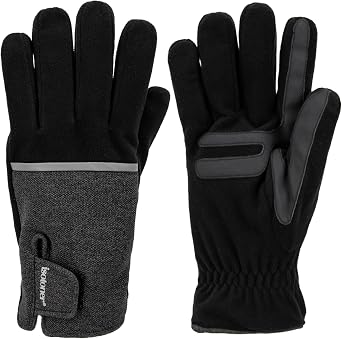 isotoner mens Tech Stretch Glove With Velcro Closure