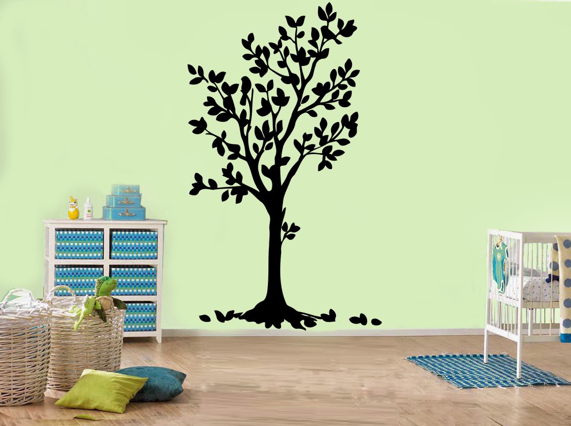 (95 x 160 cm) de la pared del vinilo adhesivo de árbol con pájaros y flores/arte decoración etiqueta engomada desprendible de la naturaleza/casa twistfix Mural + libre al azar para regalo