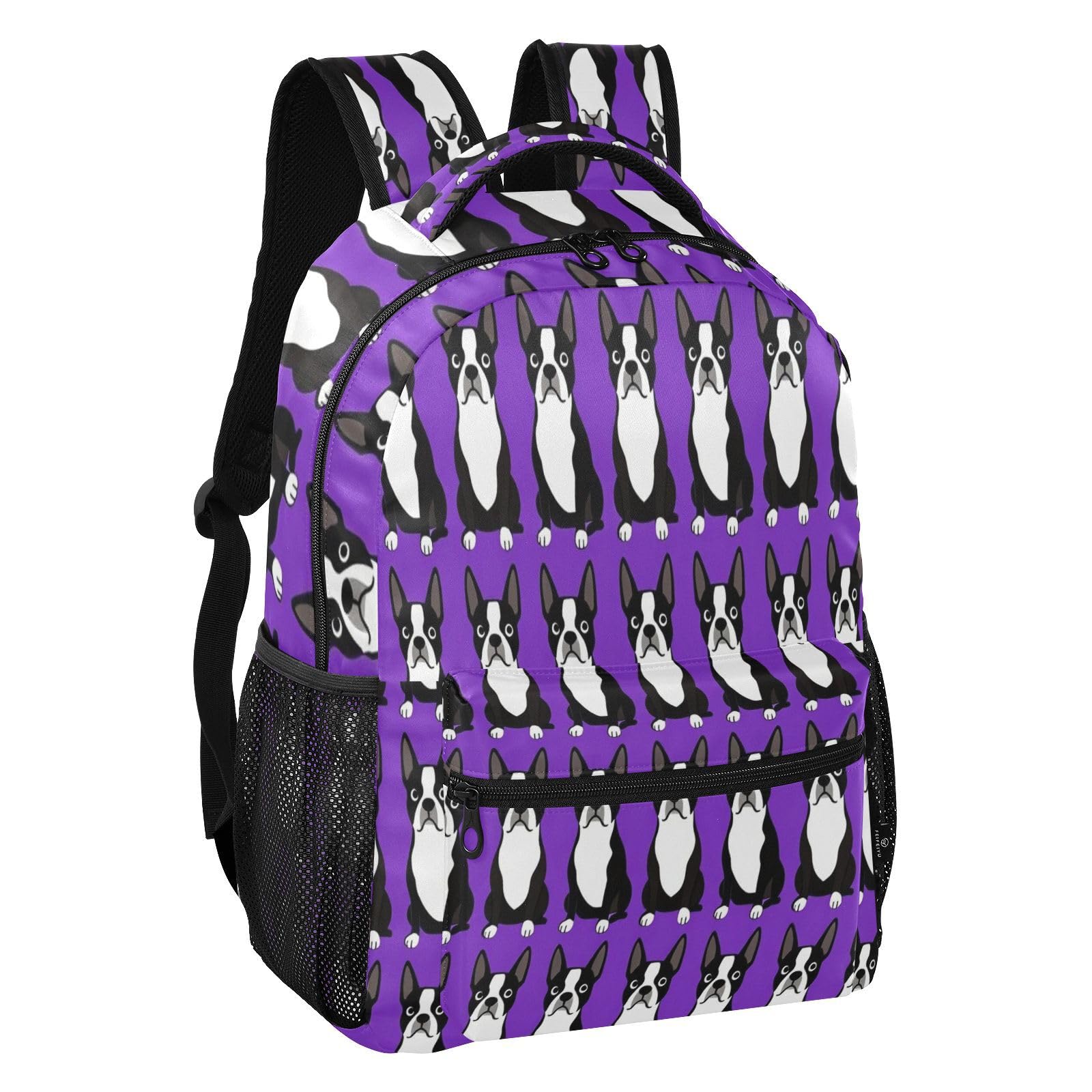 FRODOTGV Zaino da viaggio multitasche, in tessuto twill di poliestere, per studenti scolastici, campeggio, visite turistiche, taglia S, Viola Terrier, S, Casual