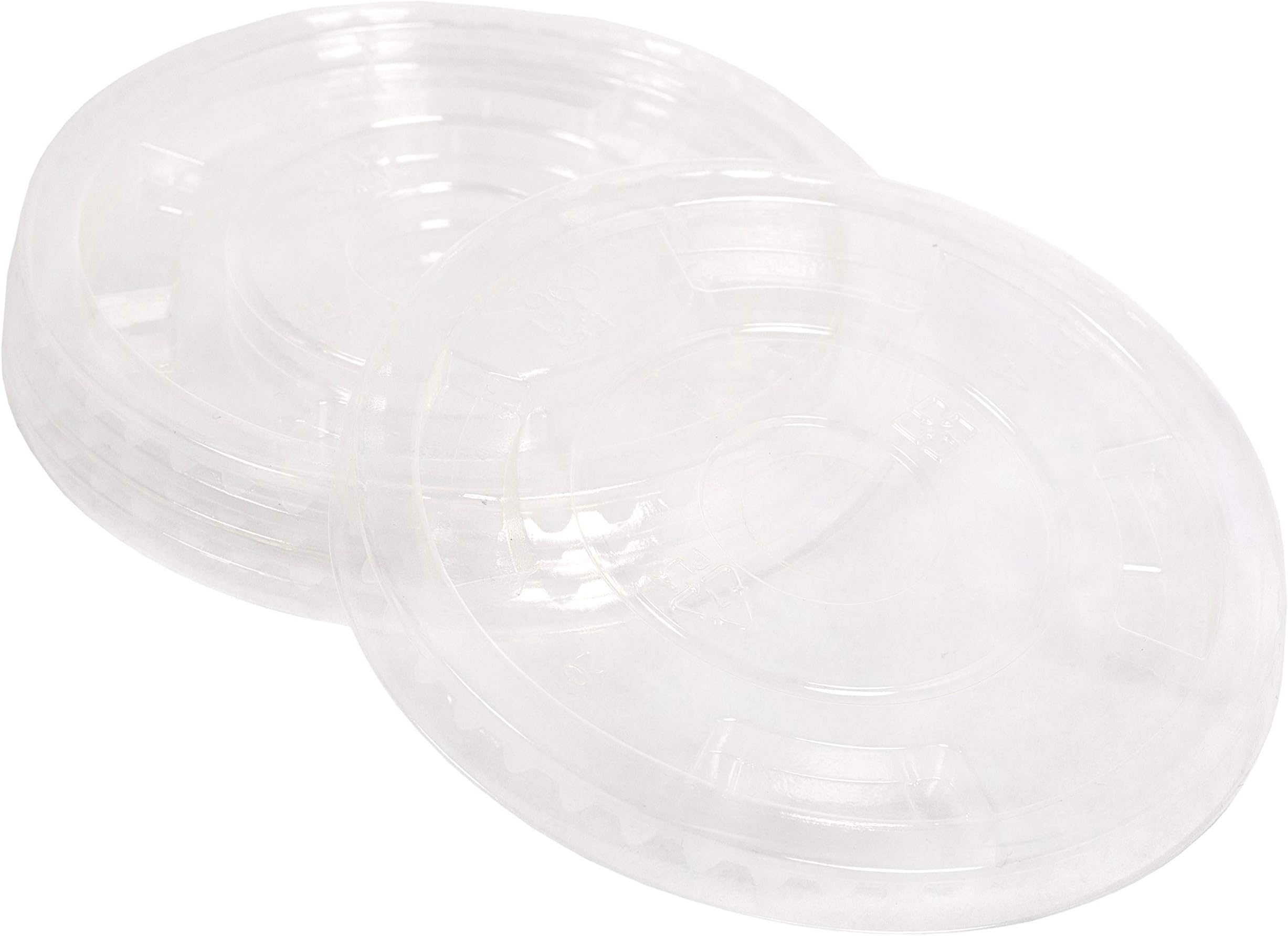 Planet+ 100% Compostable PLA Lids for 9/12/16/20/24-Ounce Clear Cold Cups, Flat Style, 1000-Count Case