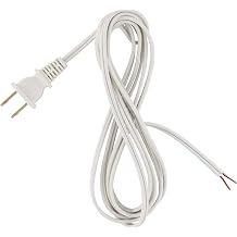 I Like That Lamp 12 Ft White Lamp Cord, Vinyl Covered Replacement Electrical Wire, DIY Repair for Table & Floor Lighting Fixtures, Polarized Molded Plug, UL Listed, 300 Volts, Safe in USA