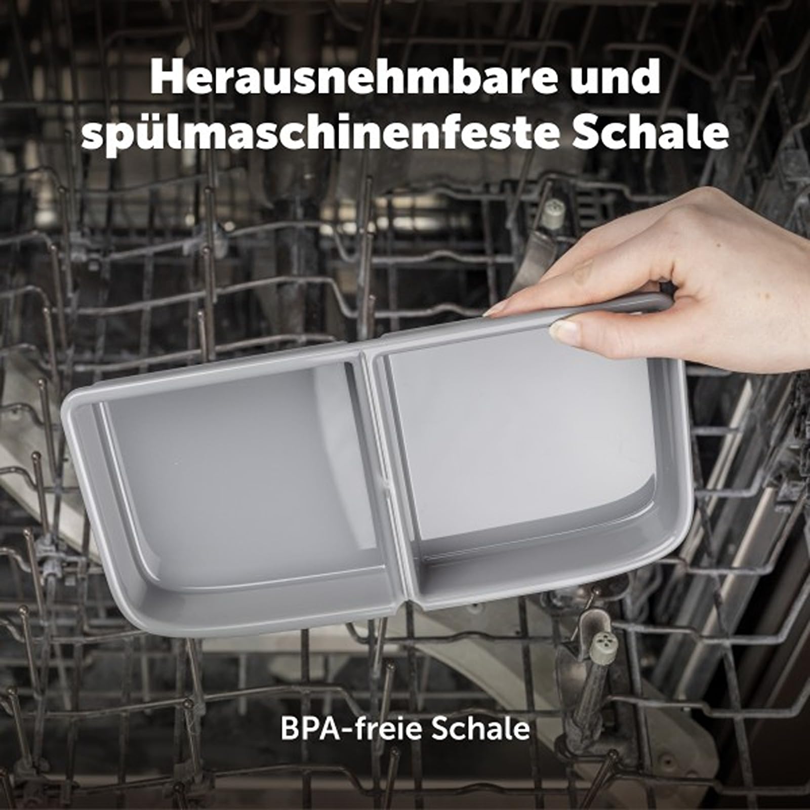 PetSafe Futterautomat für 2 Mahlzeiten, Haustiersicheres Design, Für trockenes Hunde und Katzenfutter, Grau, 1 Stück (1er Pack).