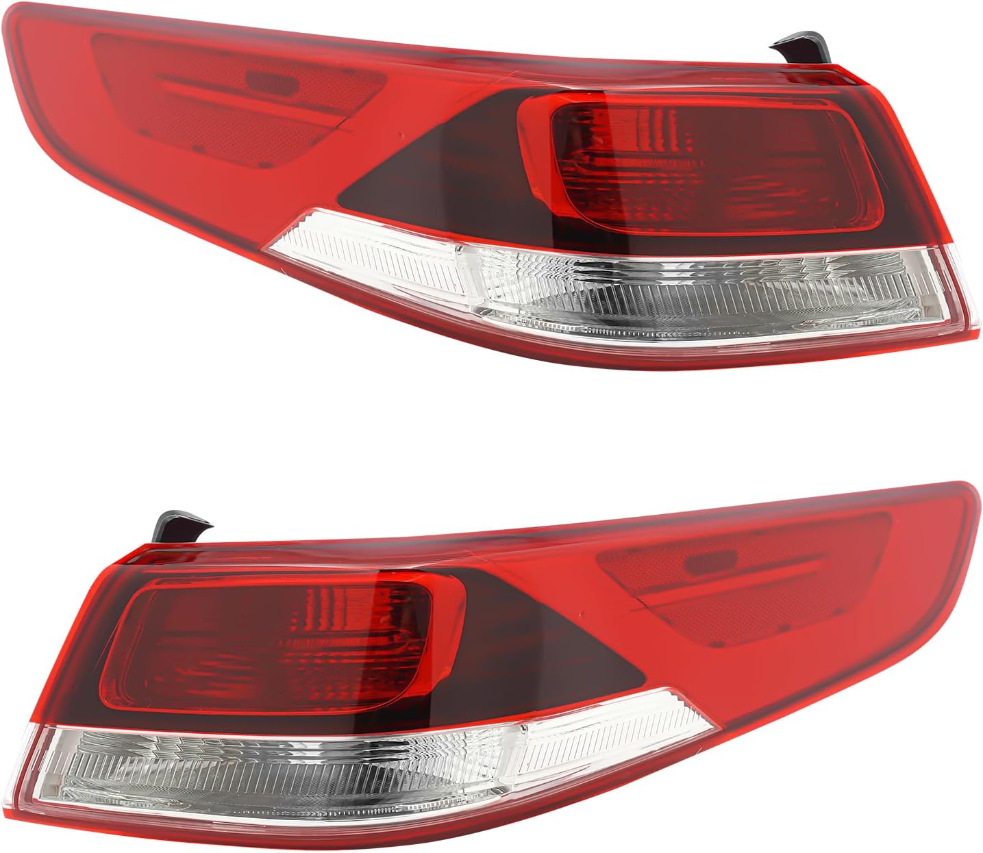 Rear Outer Tail Light Assembly For 2016-2020 Kia Optima Halogen Type, Left Driver and Right Passenger Side Direct Replacement Rear Lamp, OE/OEM: 92401D5000, 92402D5000 (Left & Right)