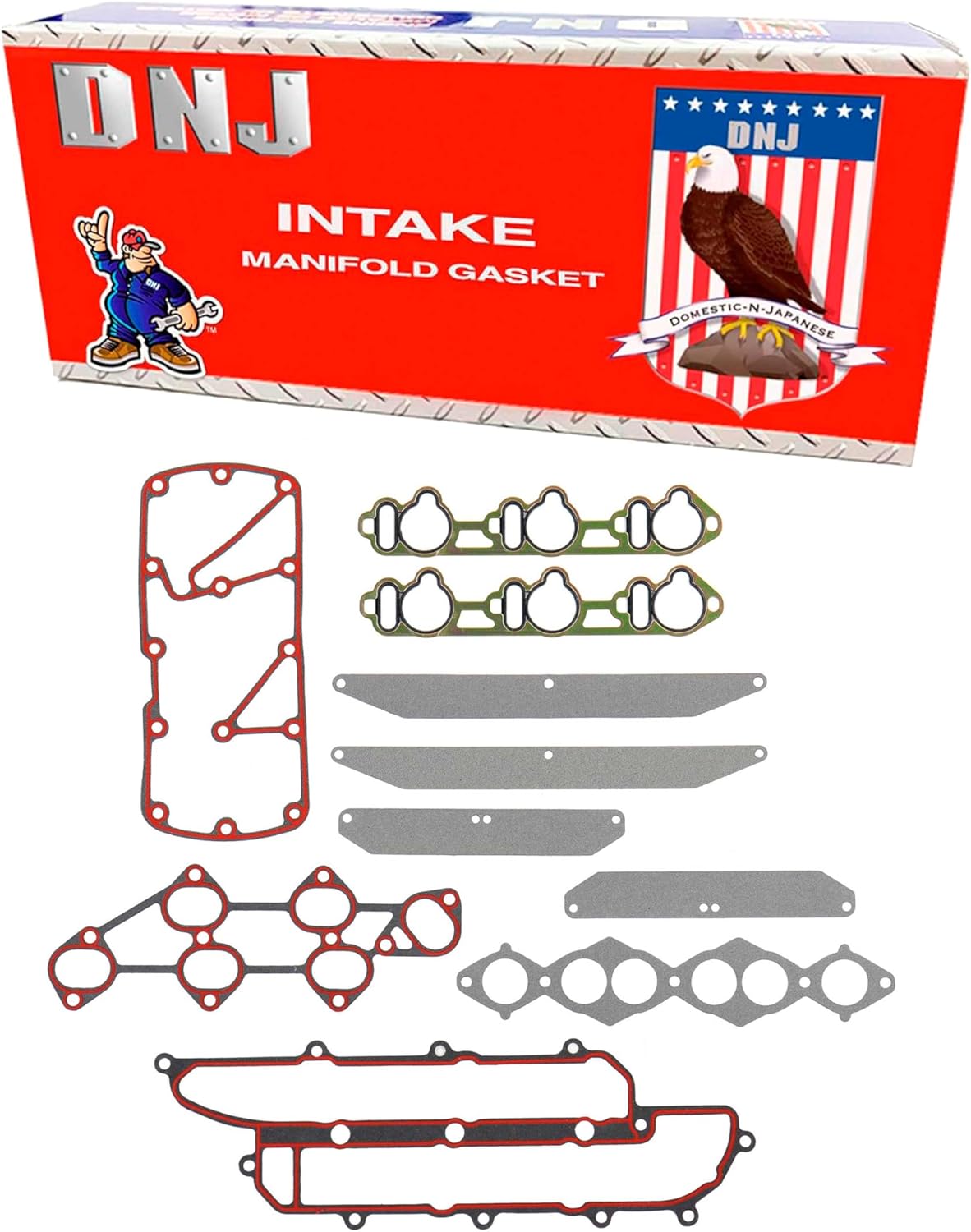 DNJ IG616 Intake Manifold Gasket Set for 1984-1998 Infiniti, Mercury, Nissan 200SX, 300ZX, D21 3.0L V6 12V SOHC 182cid