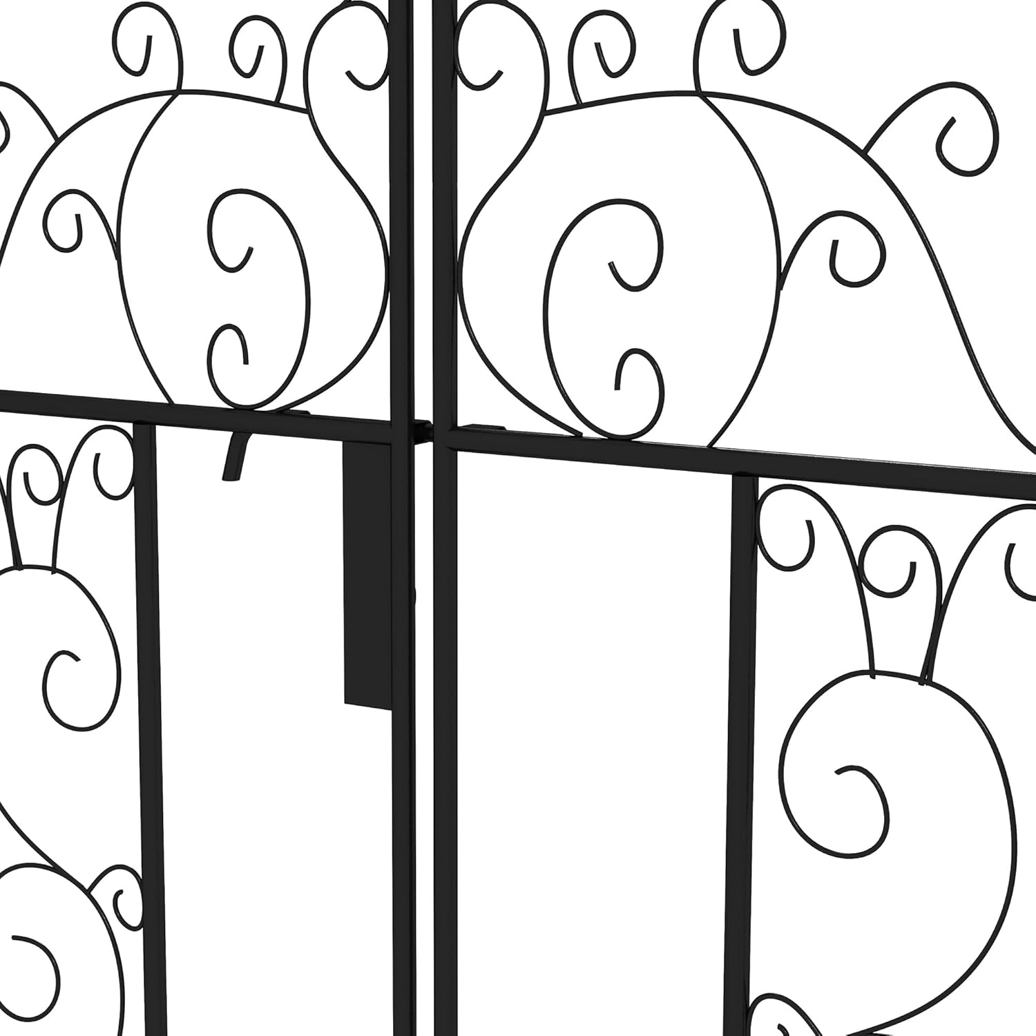 Outsunny 7.5' Metal Garden Arch with Gate, Garden Arbor Trellis for Climbing Plants, Roses, Vines, Wedding Arch for Outdoor Garden, Lawn, Backyard, Black