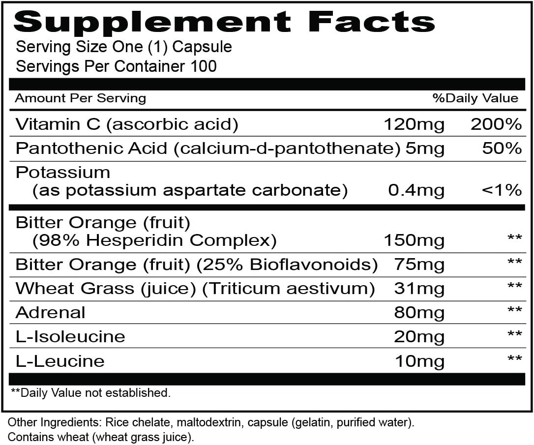 Priority One Vitamins Adrenal Focus 100 Capsules Adrenal Support
