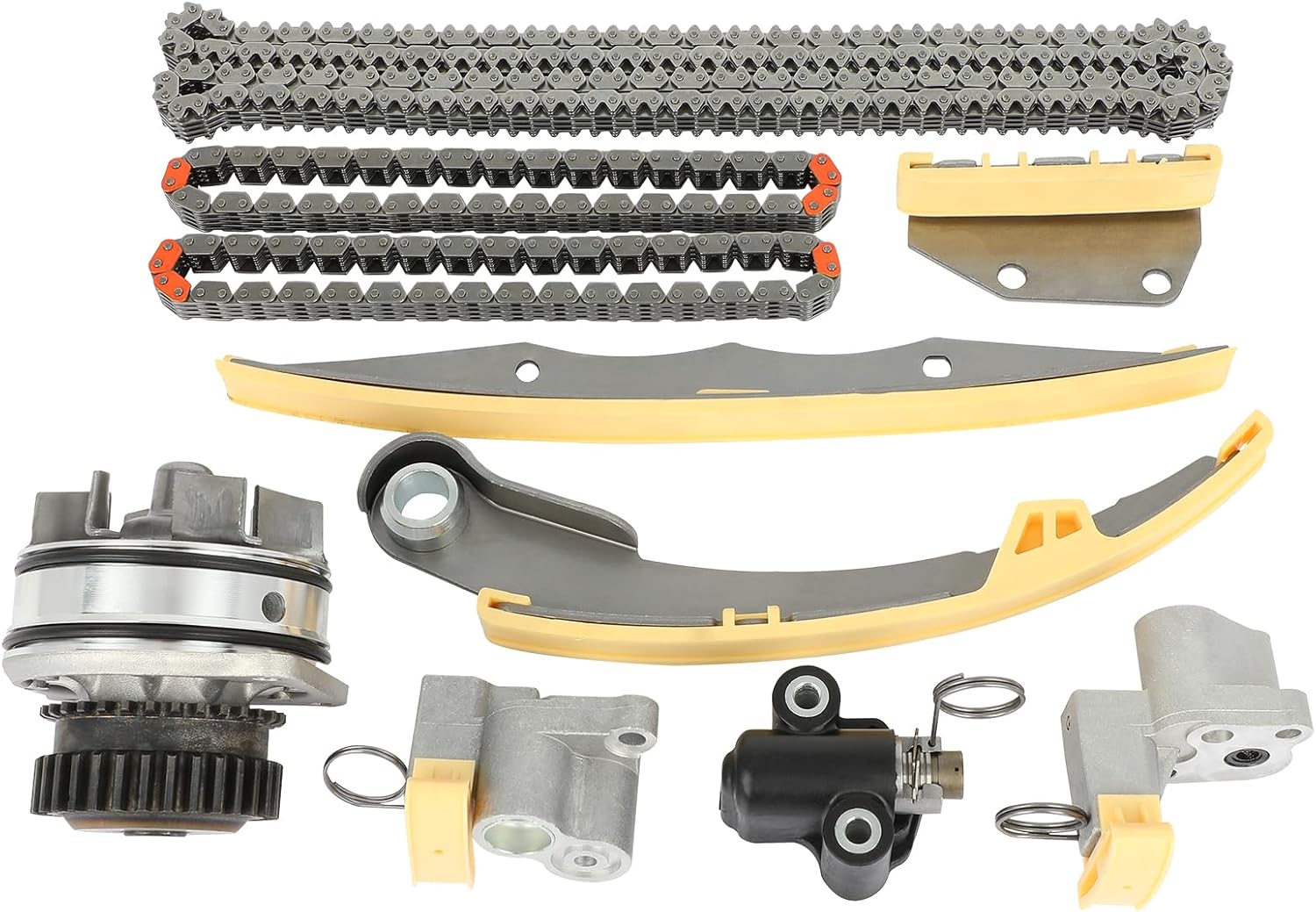 ECCPP Engine Timing Chain Kit for 05-09 for Nissan Xterra; 06-09 for Nissan Frontier; 05-09 for Nissan PathfinderOE# TK3042,13024-7Y000, w/Timing Chain Tensioner Guide Water Pump Set