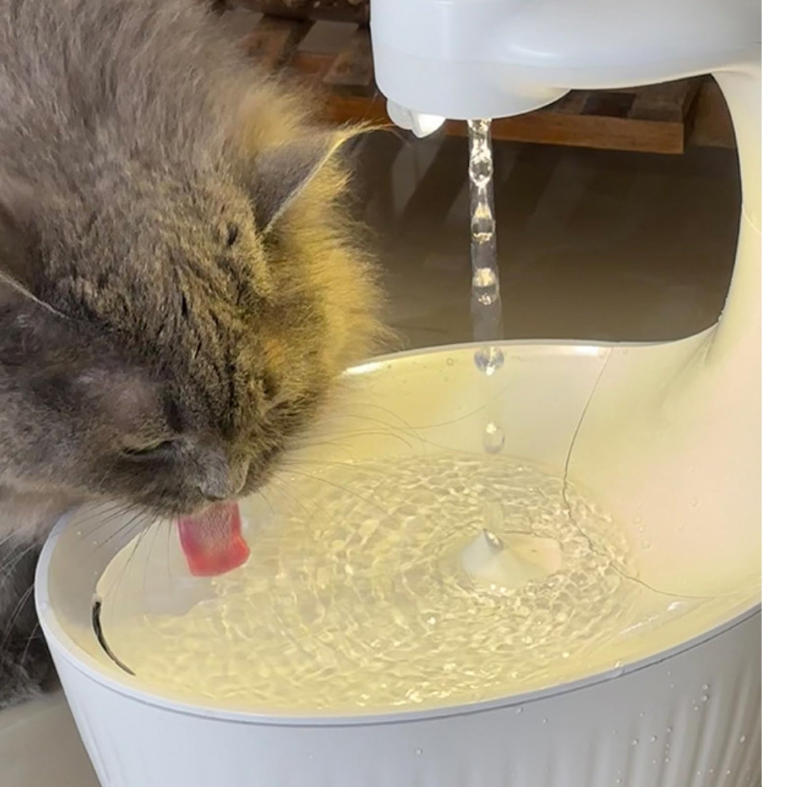 Fuente Filtrante Inalámbrica Filtrado Continuo Recipiente de Agua sin Cables Cables Recipiente de Agua con Movimiento para Gatos