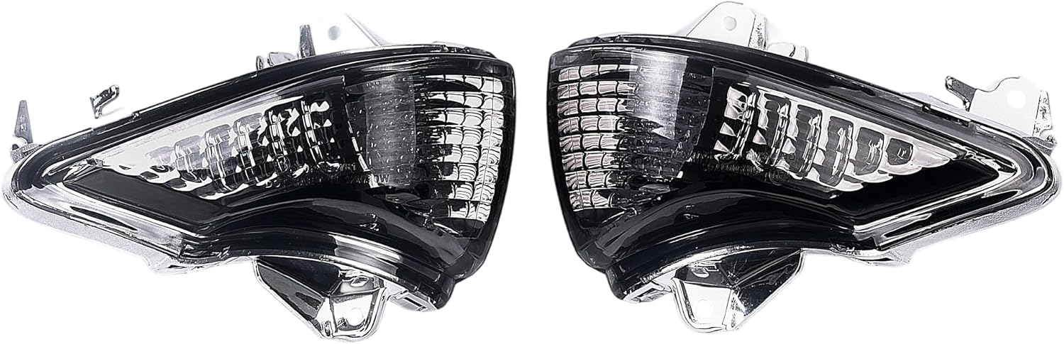 TOPZONE Front Turn Signal Idicator Blinker Light Lamp+ LED Bulbs Fit for Kawasaki 2009-2010-2011 EX650 ER-6F/ Ninja 650/ ER-6N; 2011-2012-2013 EX400 Ninja 400R/ ER400 ER-4N; (Smoke)