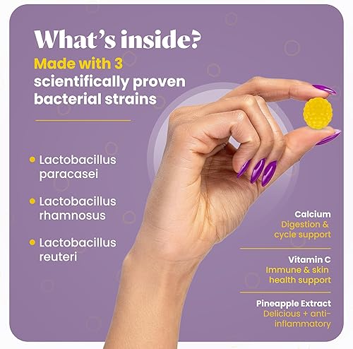 Miniatura 6 de Gomitas probióticas vaginales para mujeres  Apoya el equilibrio del pH, la flora íntima, el olor saludable y la salud intestinal + vitamina C para