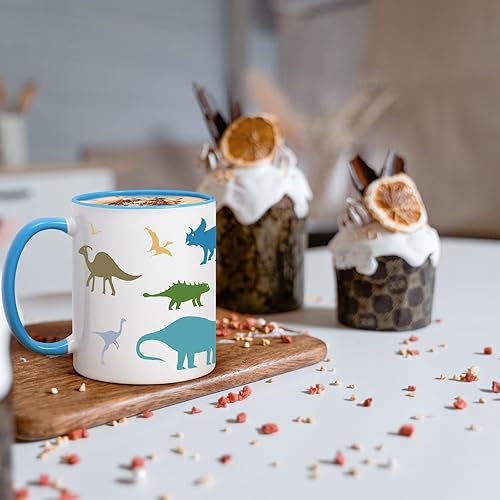Miniatura 9 de YHRJWN Taza de dinosaurio, regalos novedosos para cumpleaños de Navidad, regalos de dinosaurio para niños, niñas, hijo, hija, amigos, regalos para